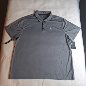Nike Men’s 3XL Dri-FIT Polo Shirt Gray Short Sleeve Golf NWT.
